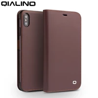 qialino genuine leather phone cover for iphone xsxr handmade luxury ultra slim wallet card slot bag flip case for iphone xs max