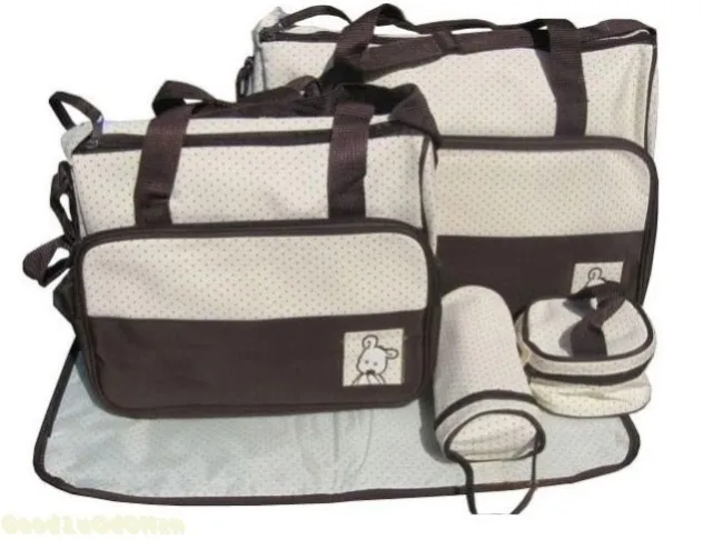 New Fashion 5pcs Baby Changing Diaper Nappy Bag Mummy Mother Handbag multifunctional set | Мать и ребенок