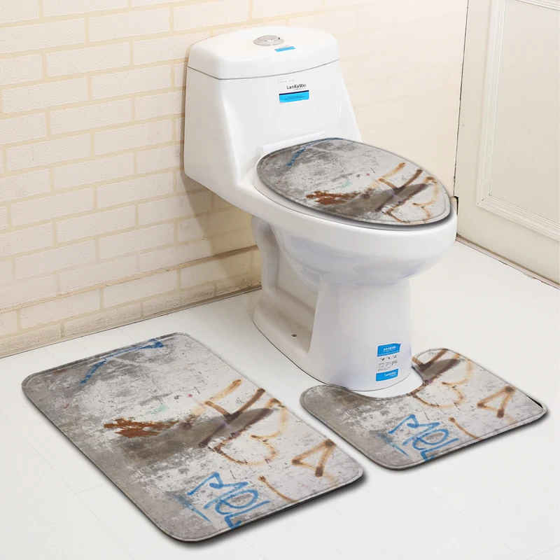 Набор ковриков для ванной из 3 предметов в скандинавском стиле фланелевый