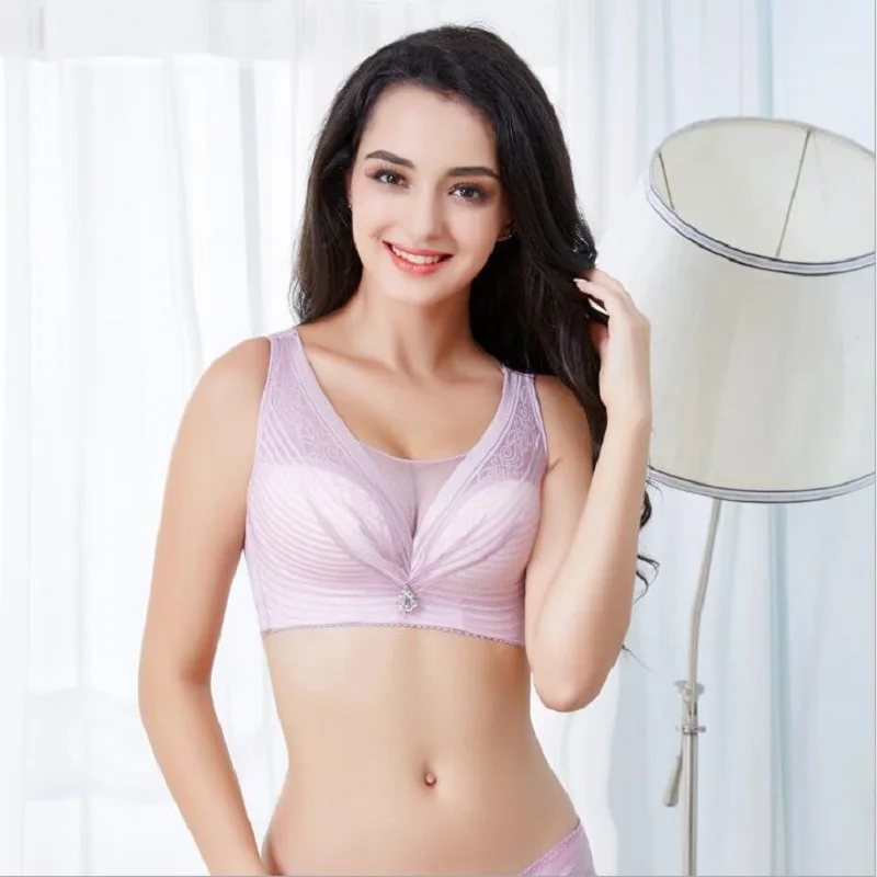 2018 Women Bra Push Up Very Big Size no Underwire 3/4 Cup Black Sexy Lace Back Closure Underwear C D E34-52 | Женская одежда