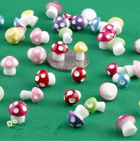 8 pcs/ Set kawaii Decorations Mushroom 1.3cm fairy garden miniatures decorative Micro Landscape materials Bonsai Plant Gardening | Дом и сад