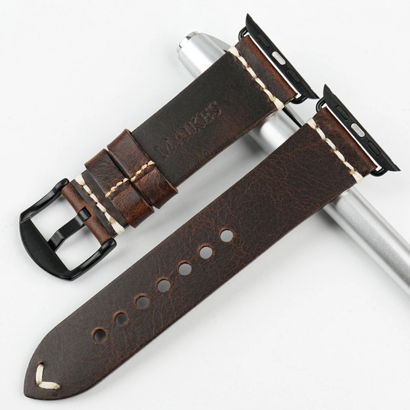 Top Leather Strap For Apple Watch Band 45mm 41mm 44mm 40mm 42mm 38mm Series 7 6 SE 5 4 3 iWatch Bracelet Watchband