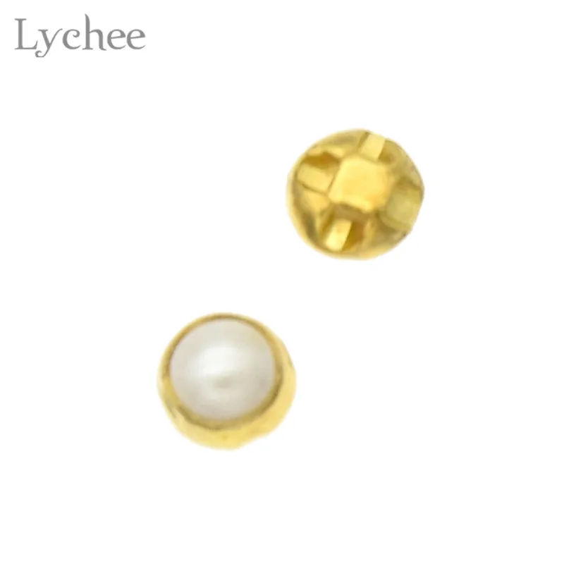 Lychee 100 шт. мини кукла пуговицы искусственный жемчуг бусина хвостовик Кнопка DIY