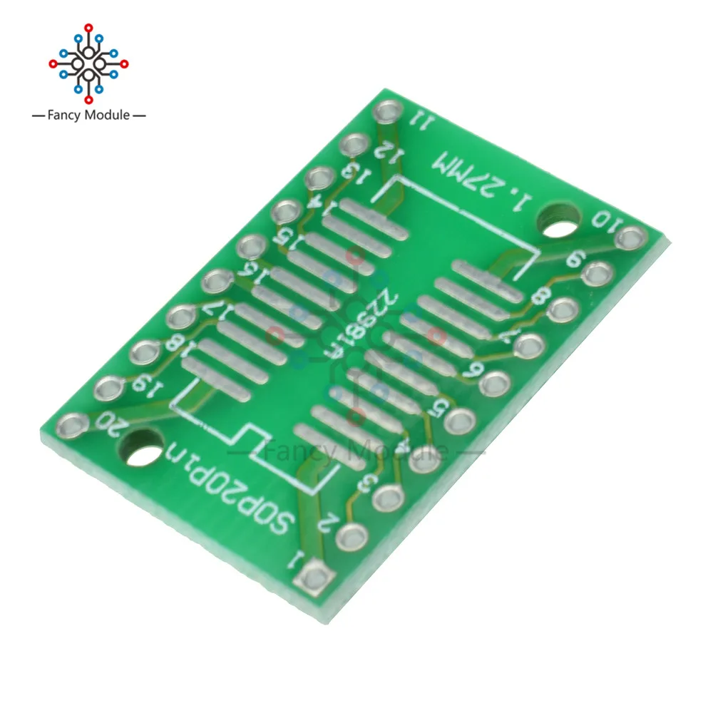 

10Pcs SOP20 SSOP20 TSSOP20 To DIP20 Pitch 0.65/1.27mm IC Adapter PCB Board