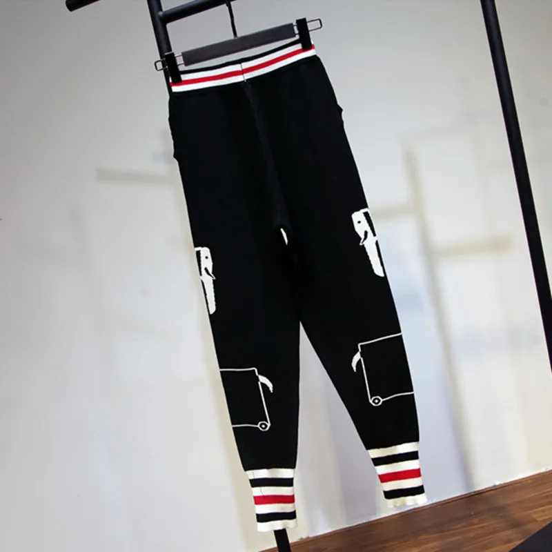 Новый модный подиумный Дизайнерский Костюм 2018 Женский вязаный свитер с цветными