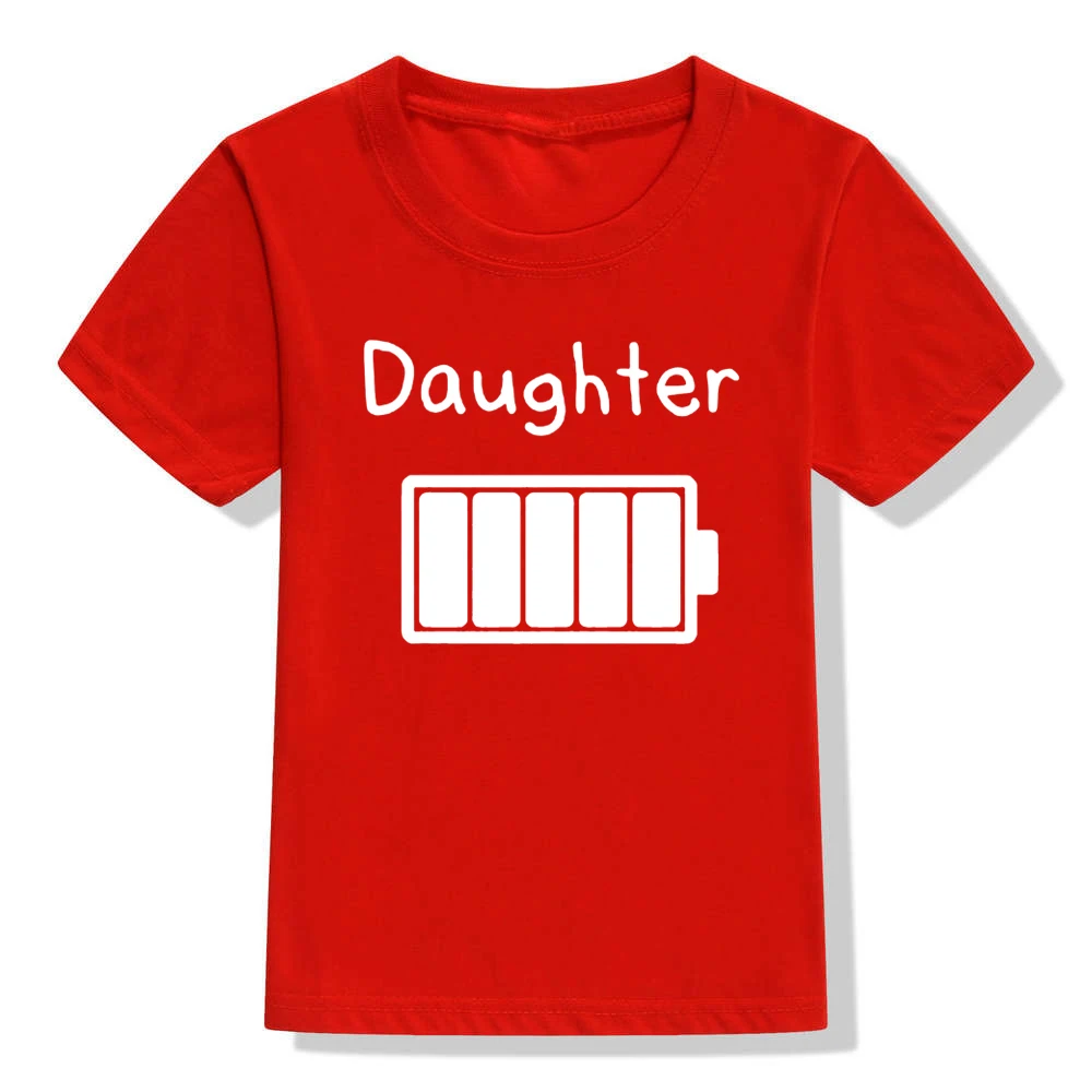 Camiseta de manga corta para ni&ntilde;os y ni&ntilde;as, ropa informal divertida con estampado de bater&iacute;a, cuello redondo, Verano-4