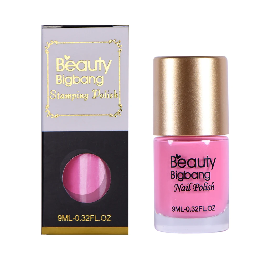 BEAUTYBIGBANG 12 9ml Colors Gel Nail Stamping Polish Colorful Printing Varnish Lacquer for Nail Art Stamping Plate Dry Fast