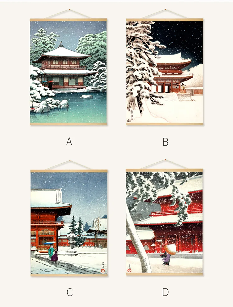 Японский Ukiyoe подвесной свиток живопись на холсте плакаты и принты настенные художественные настенные картины для гостиной скандинавские украшения дома