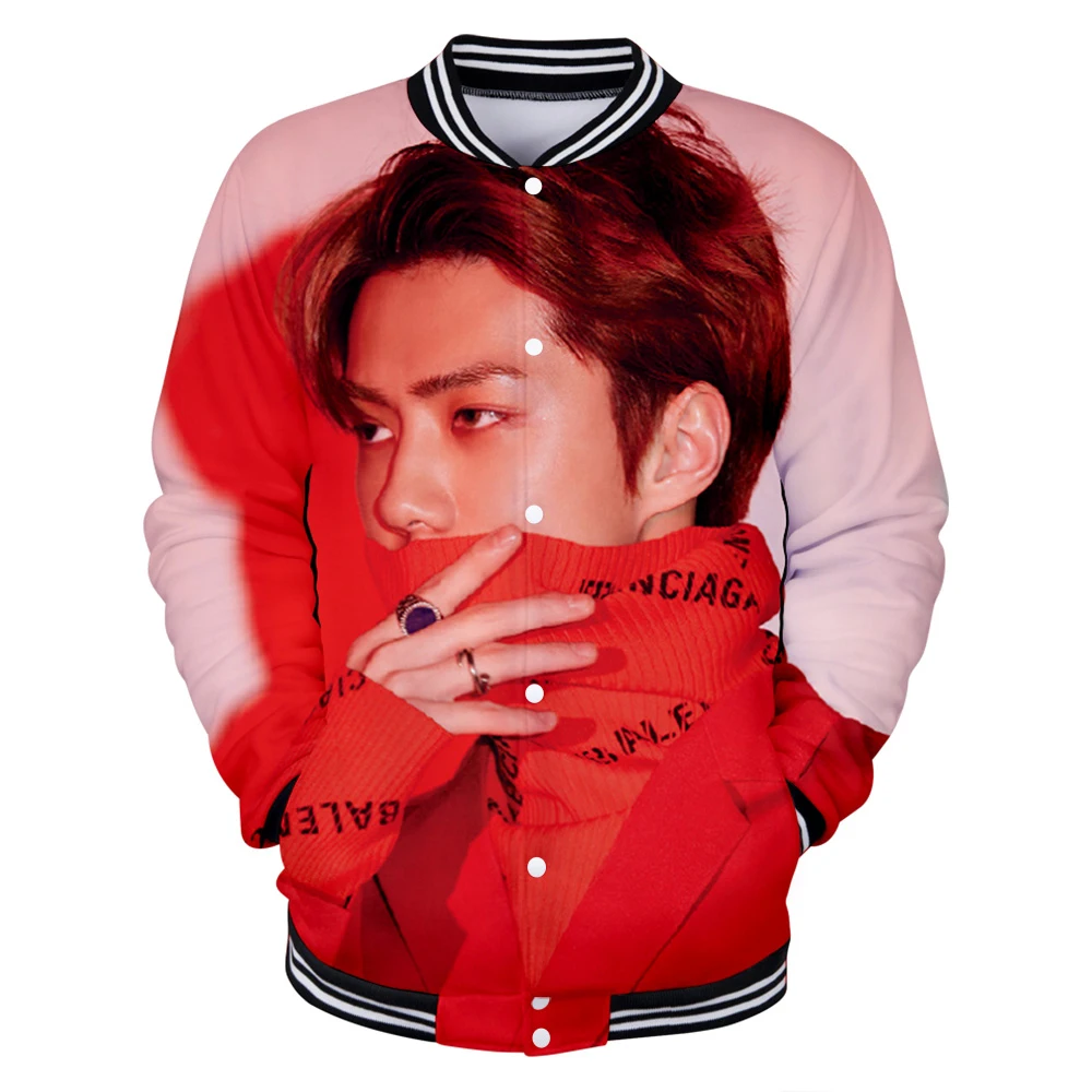 Бейсбольные куртки 3D EXO Love Shot для женщин и мужчин новинка 2019 корейская мода