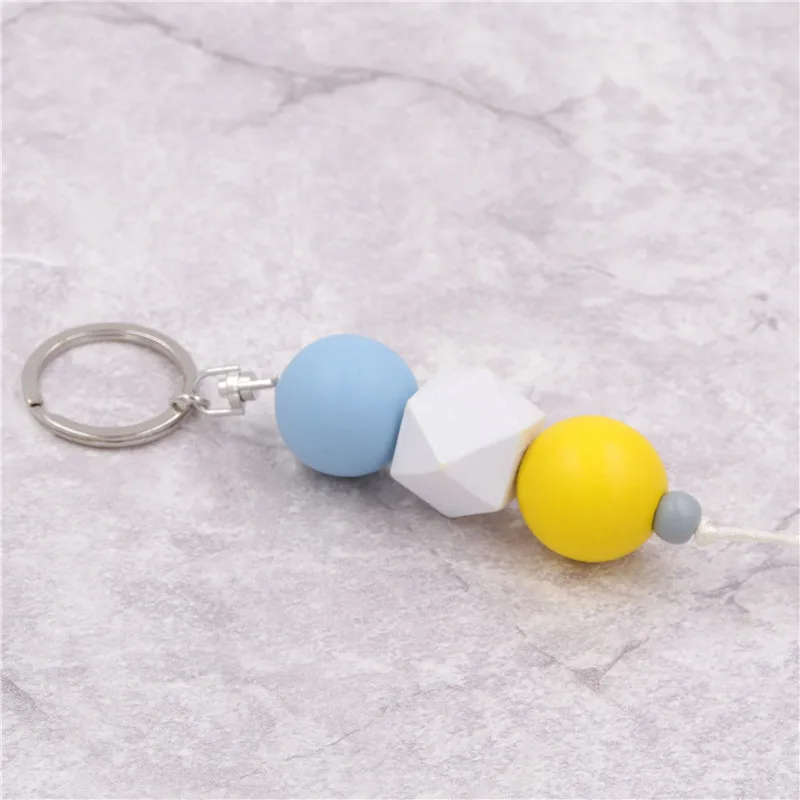 Брелок для ключей женский деревянный карамельный 1 шт. лето яркие деревянные