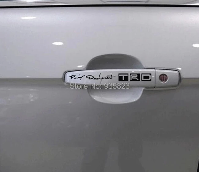 4 шт. светоотражающие наклейки автомобилей TRD клейкие двери автомобиля ручка
