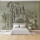 Настенные обои на заказ, 3D стерео рельефный золотой замок, здание, фотообои для гостиной, спальни, домашний декор