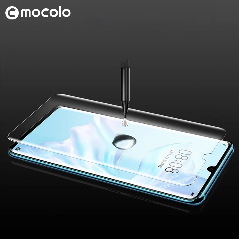 Ceny Dla Huawei P30 Pro Ochraniacz Ekranu Mocolo P40 Pro Klej W Płynie Zakrzywione Szkło Hartowane UV Dla Huawei Mate 30 Pro Ochraniacz Ekranu