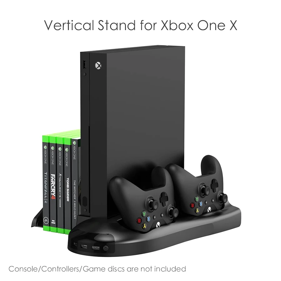 Вертикальная подставка 5 в 1 для Xbox One X охлаждающий вентилятор с зарядным
