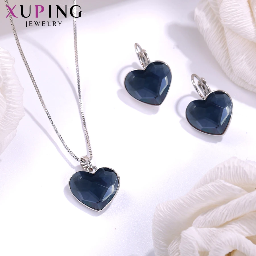 Xuping Love Heart с ожерельем/серьги комплект ювелирных изделий с кристаллами от Swarovski женские вечерние подарок на день Святого Валентина S169-60104