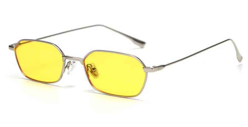 silver with yellow Peekaboo Ретро Разноцветные солнцезащитные очки для женщин цвет желтый, синий; размеры 34-43 красочные Защита от солнца очки женский подарок украшение Вечерние - Цвет линз: silver with yellow