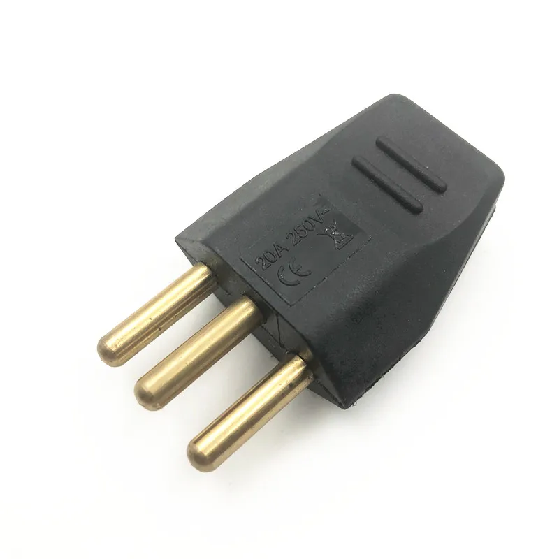 Черный Съемный адаптер для проводов Бразильская вилка стандартный 3 контакта