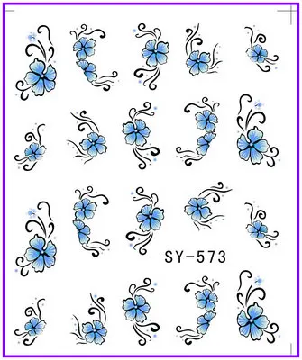 6 упак./лот блестящая водная наклейка наклейки для ногтей цветочные капельки