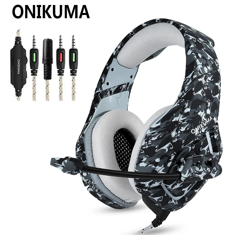 ONIKUMA K1 Camouflage Headset Gaming Headphones Game Earphones Casque with Mic for PC Mobile Phone PS4 Xbox One Tablet | Электроника