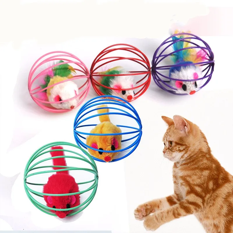 

1Pc Cat Toy Stick Feather Wand with Bell Mouse Cage Toys Plastic Colorful Interactive Cat Toy Pet Supplies Random Color