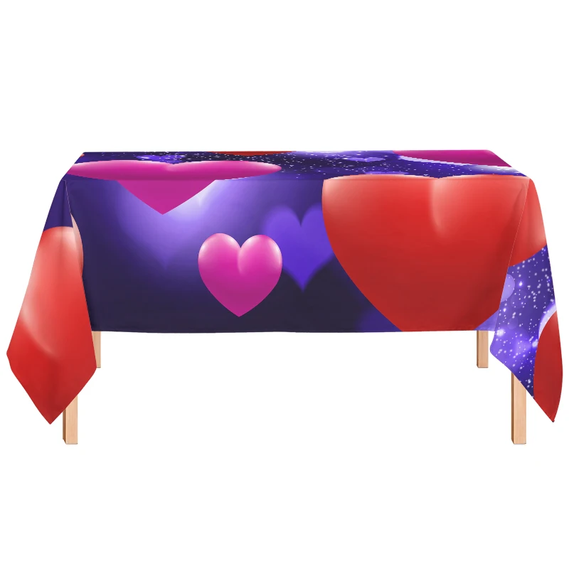 Круглая скатерть Psychedelic Водонепроницаемая Love Heart Свадебная маслостойкая крышка