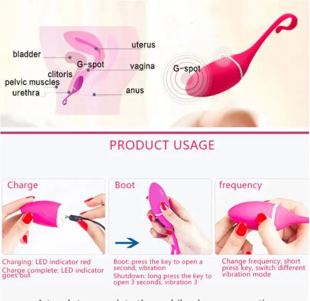 Смартфон APP беспроводные прыгающие яйца с Bluetooth управлением Стимулятор точки G