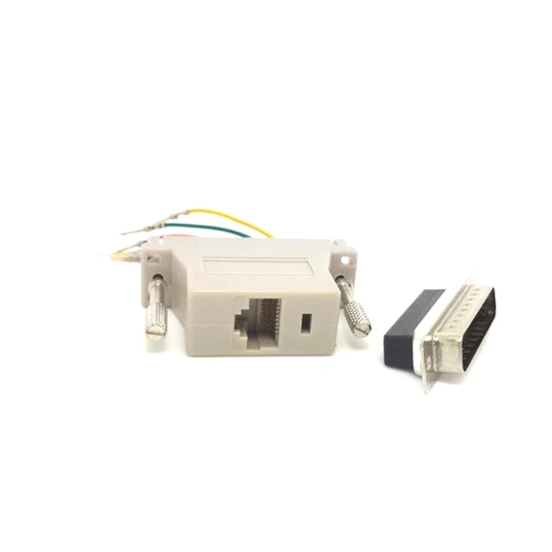 1 шт. Мужской Адаптер RS232 DB25 для Модемов в RJ45 адаптер совместимых адаптеров DB25M |