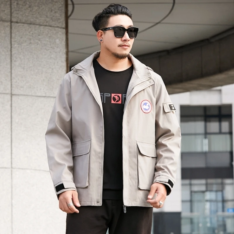 Плюс размер 8XL 7XL 6XL Новая Осенняя мужская модная верхняя одежда ветровка куртка с