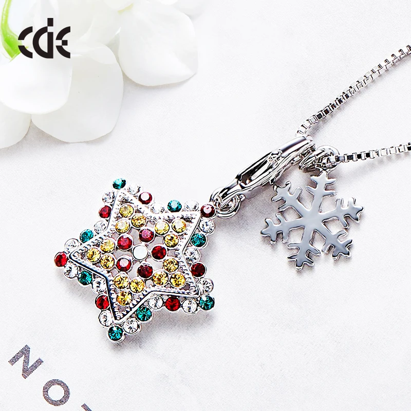 

Cdyle Christmas Gift Pendants Women Necklaces Star Shaped Embellished with crystals Pendant Necklace