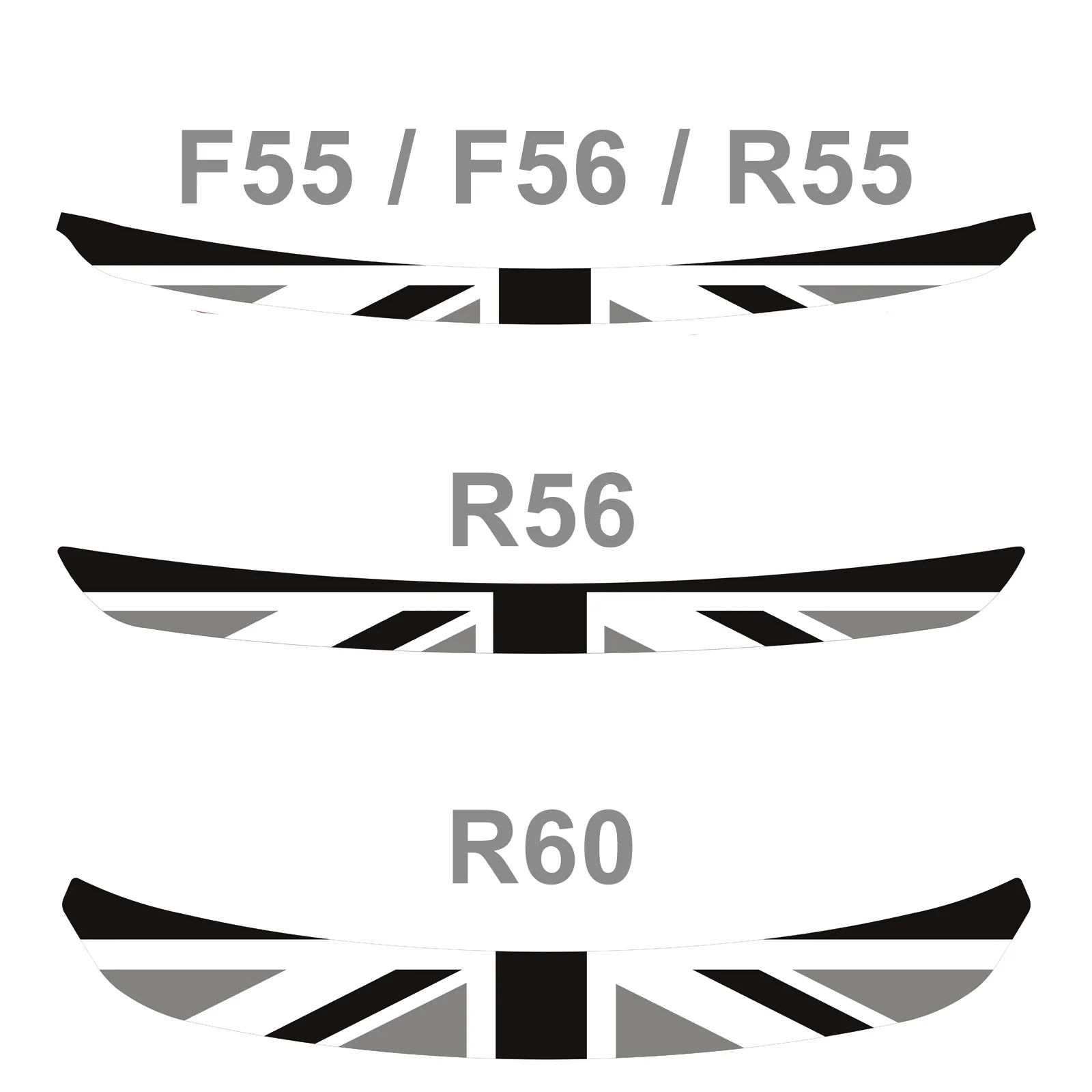 Grey Union Jack Flag Мини-накладка, наклейка на задний бампер, багажник, защита края, защита, наклейки для Mini Cooper, clubman, земляк, R55, R56, R57, R60, F55, F56 - Название цвета: Grey Union Jack Flag