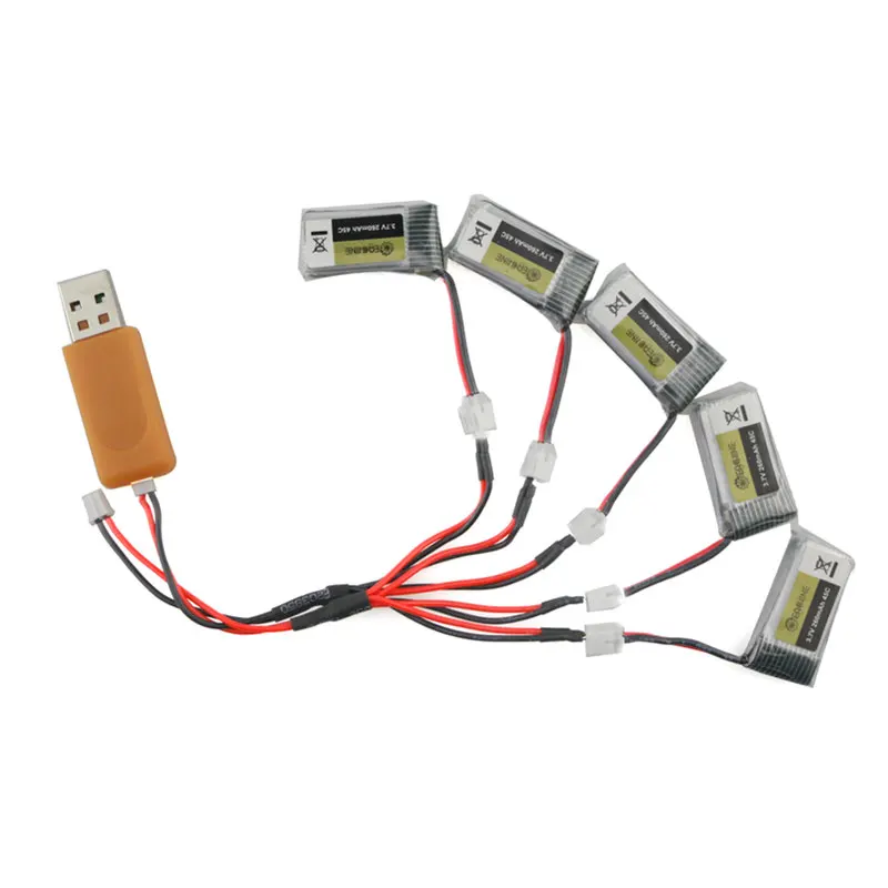 5 шт. E010 E010C E011 E011C E013 3,7 V 260 мА/ч, 45C Перезаряжаемые Lipo Батарея USB Зарядное устройство для модели радиоуправляемых квадрокоптеров
