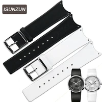 isunzun watchband for ck koh23100k0h23307 first layer genuine leather watch band k0h23101kov231 women and men watch strap