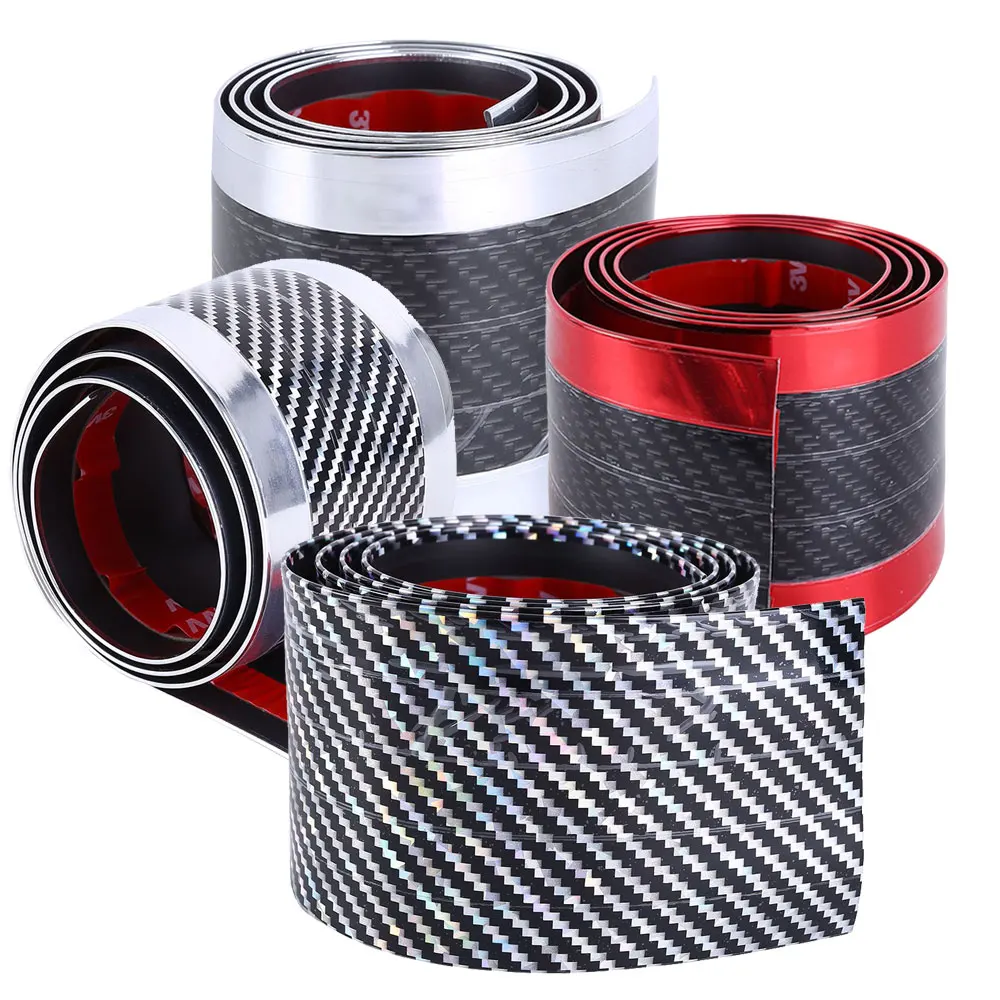 5D углеродное волокно резиновая отливка полоса мягкая отделка бампер DIY порога