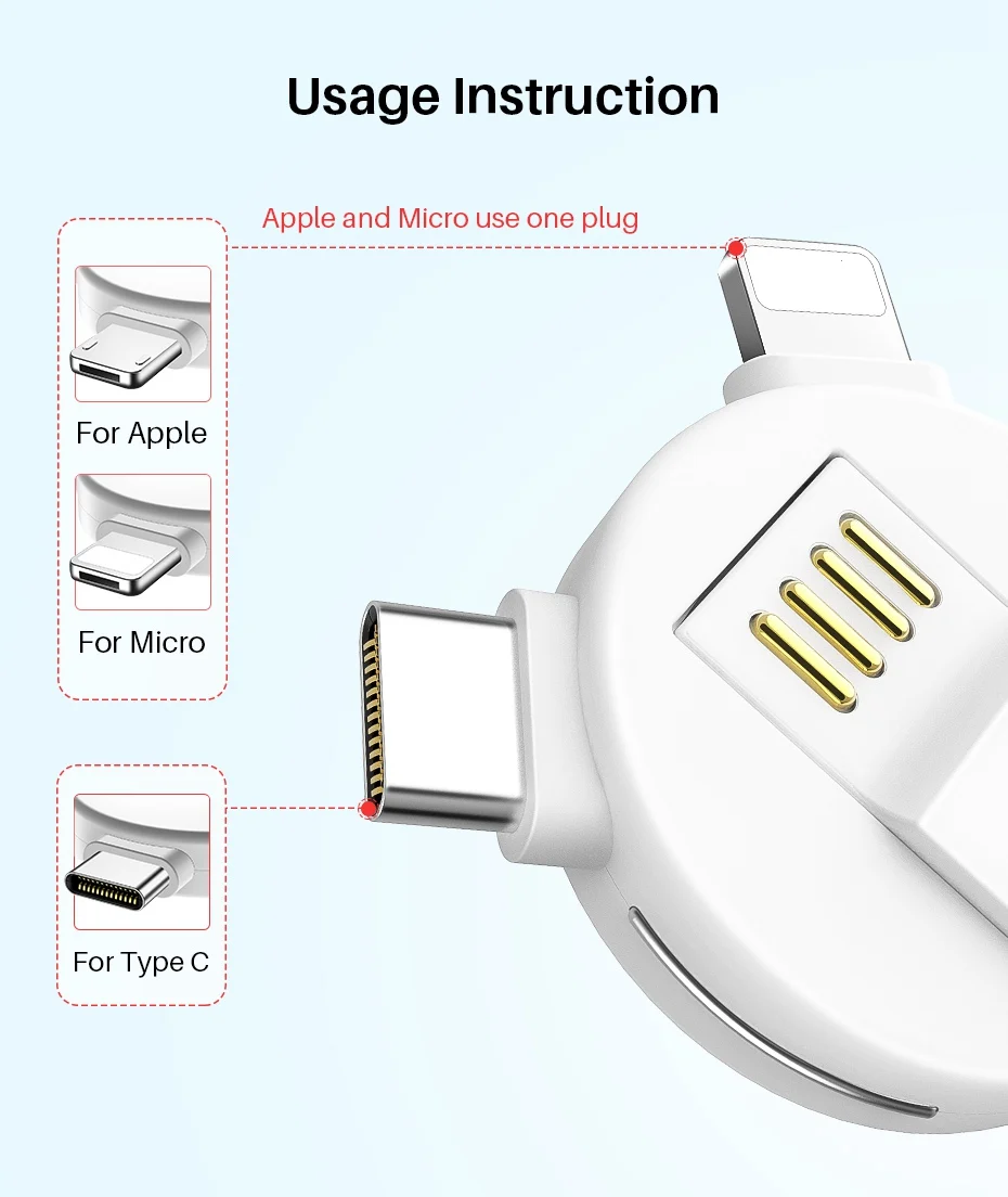 3 в 1 Micro Usb Tyep C Магнитный кабель Шнур для iphone зарядное устройство для зарядки данных брелок для samsung Redmi K20 Pro Microusb
