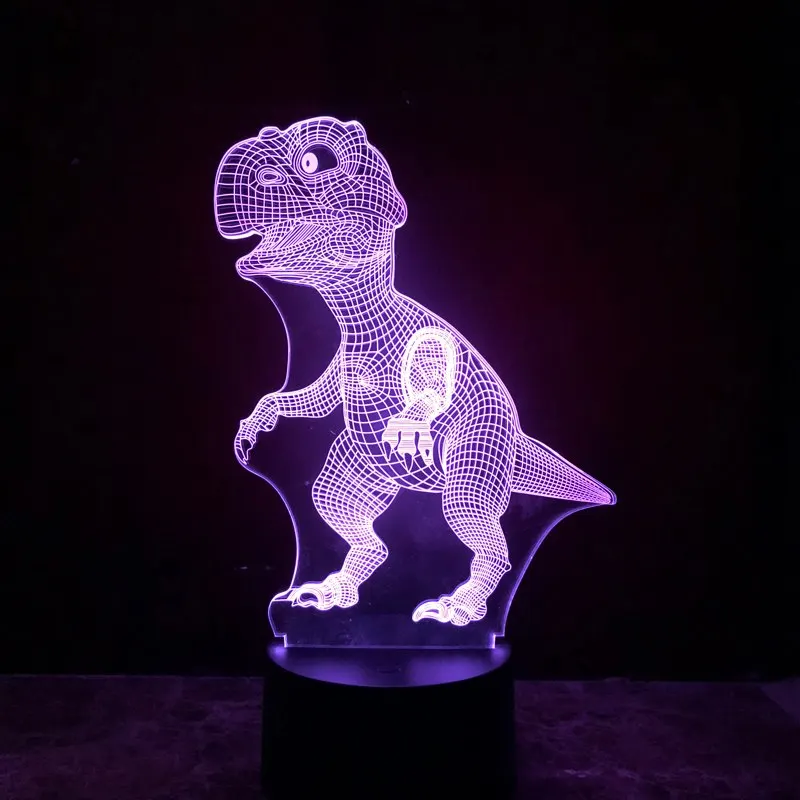 3D иллюзия динозавр Хэллоуин маска 7 цветов светодио дный светодиодные сенсорные