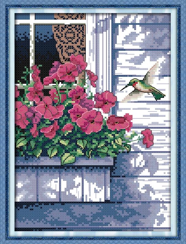 Цветочное оформление с колибри картины рассчитаны на холст DMC 11CT 14CT наборы для