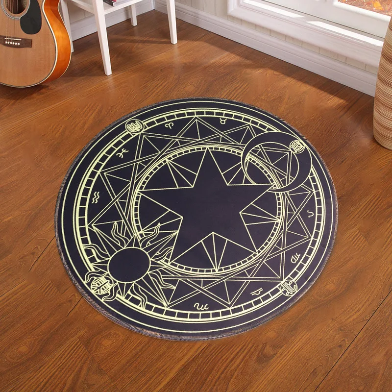Волшебный круглый ковер Pentacle коврики с принтом для гостиной детский мультяшный