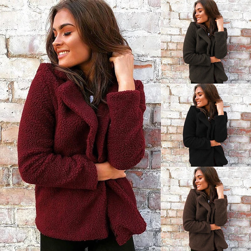 2019 куртка Женское пальто Мягкий лацкан свободный мех женский жакет в стиле