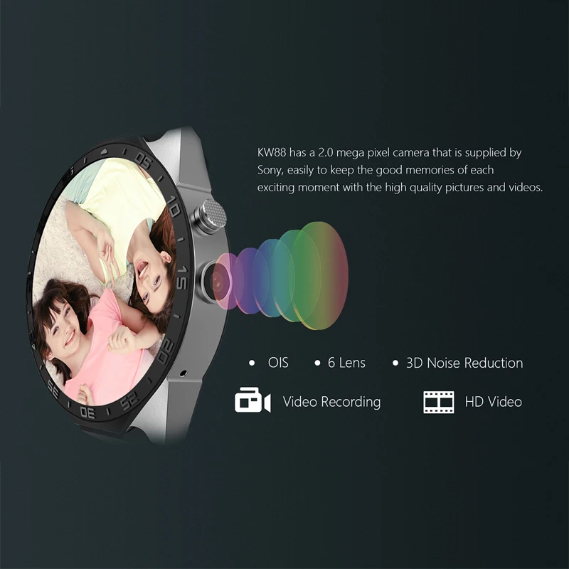WQ KW88 Смарт-часы GPS Android с 3G WIfi 2MP камерой 5 1 MTK6580 CPU 39 дюймов умные часы | Электроника