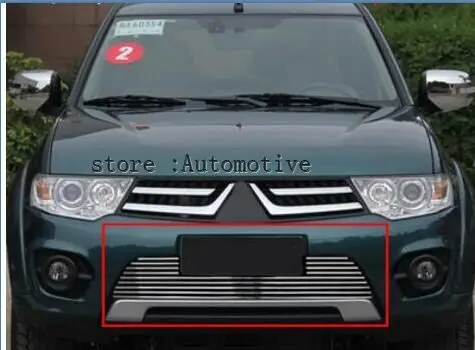 2013- для Mitsubishi Pajero Sport качество нержавеющая сталь автомобильный передний бампер сетка решетка Вокруг отделки гоночные решетки