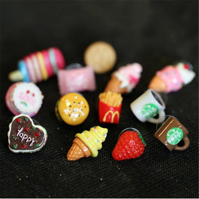 Серьги-гвоздики в виде мороженого гамбургера 1 шт. | Украшения и аксессуары