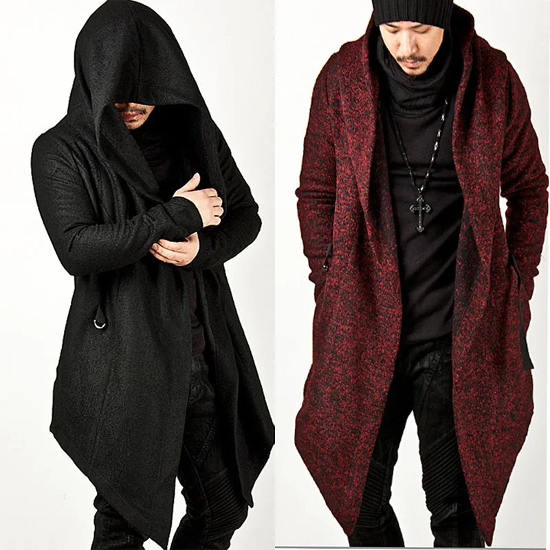 Авангардная Мужская модная верхняя одежда 3XL 4XL накидка с капюшоном пальто
