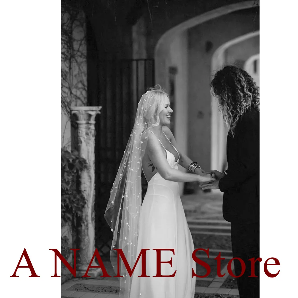 Длиной 2 м Свадебные фаты для невест Тюль Звездное жемчуг Luxe Фата Вуаль де Mariage