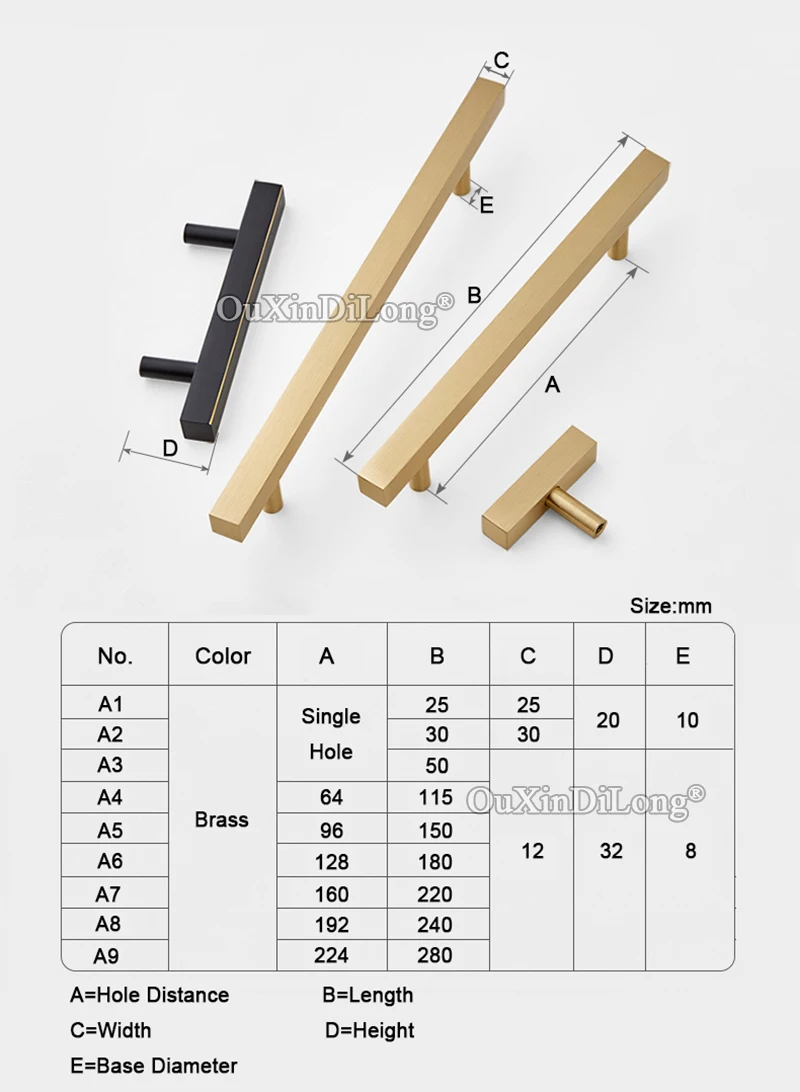 Top Quality 2PCS European Solid Brass Kitchen Cabinet Door Handles Cupboard Wardrobe Drawer TV Pulls and Knobs | Обустройство дома