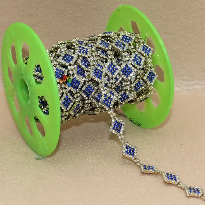 1 ярд чешский хрусталь сапфир королевский синий Стразы бриллиантовая цепочка