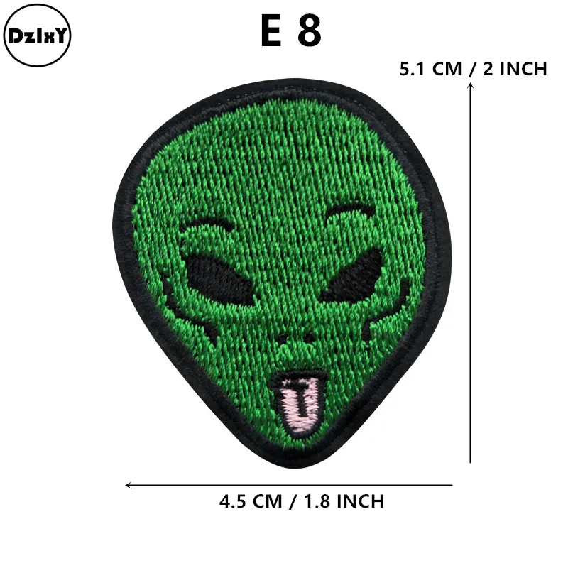 1-PCS-E-8 46 стилей) нашивки инопланетяне для одежды НЛО вышитые аппликации железо на космонавте значки полосы планеты наклейки на одежду - Цвет: 1-PCS-E-8