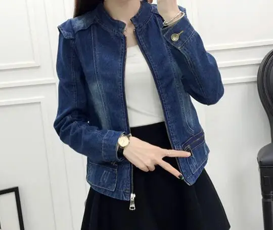 

Женская новая модная ковбойская куртка, короткая джинсовая рубашка с длинными рукавами, весна-осень