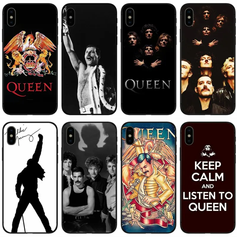Жесткий чехол для телефона Queen Rock Group мягкий силиконовый черный iPhone 6 6plus 7 8plus 5 5S 5C SE