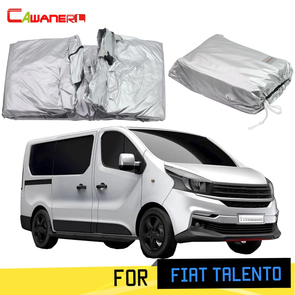 Cawanerl Car Cover Sunshade MPV Outdoor Sun Rain Snow Protection Cover Dust Proof For Fiat Talento SWB 2016 2017 2018 2019