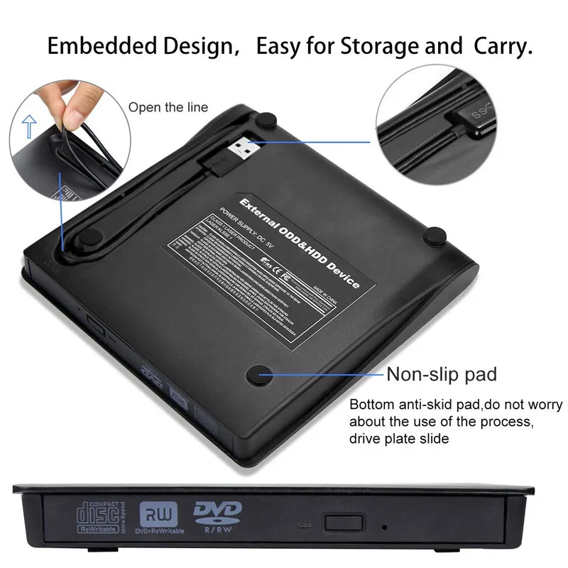 [Корабль f rom локальный склад] USB 3 0 CD/DVD RW ГОРЕЛКА Внешний оптический привод